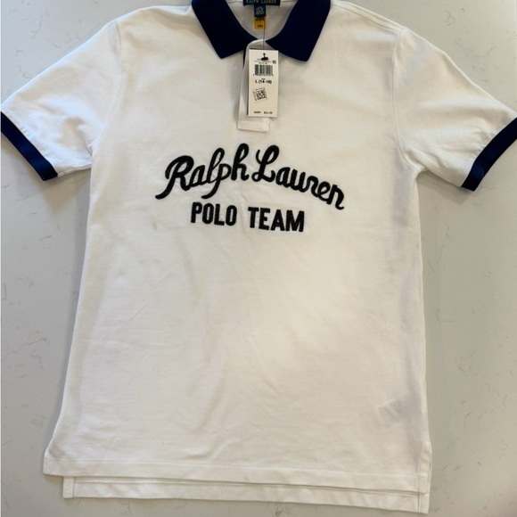 Polo by Ralph Lauren White and Blue Collar Shirt - Picture 3 of 7